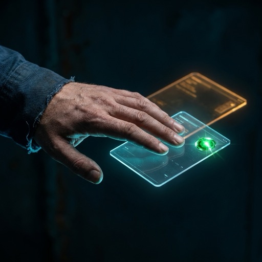 Engineer reviewing evidence and a verified card