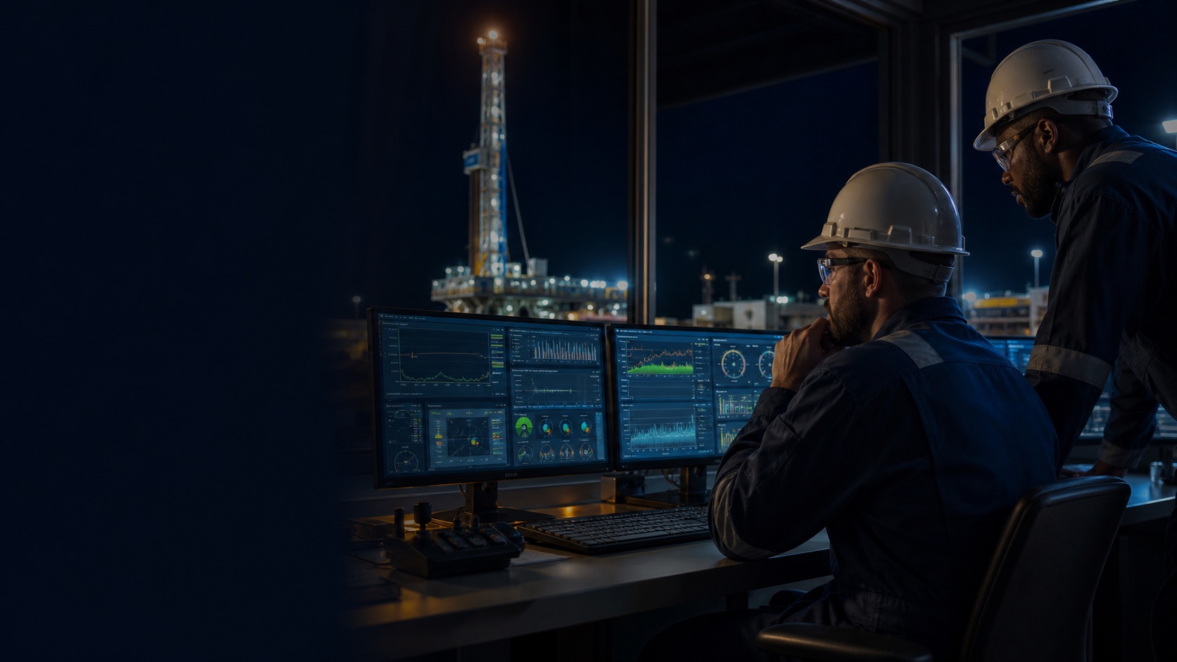 Control room during a utility-failure cascade